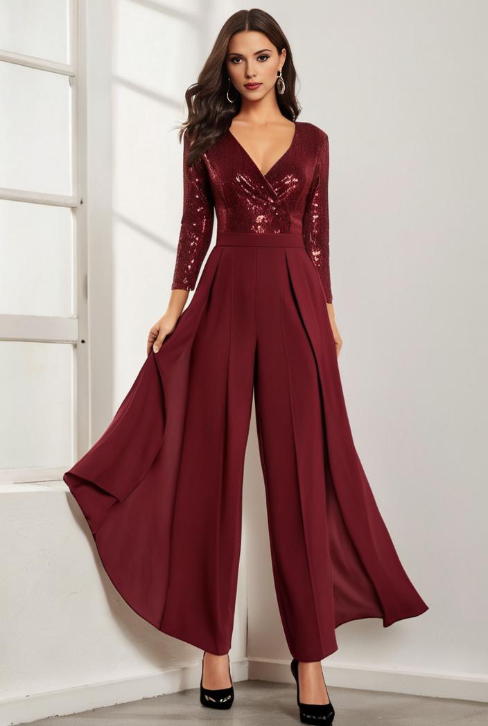 3 4 sleeve sheer sequin stripe high low hem evening dress 132210