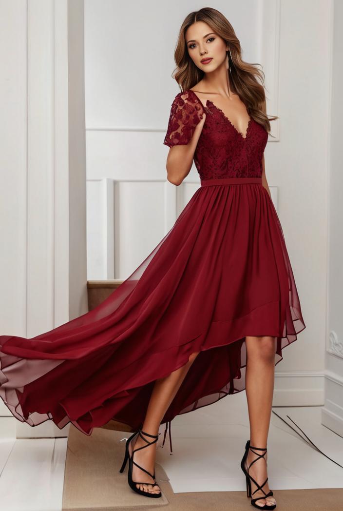 3 4 sleeve sheer sequin stripe high low hem evening dress 130058