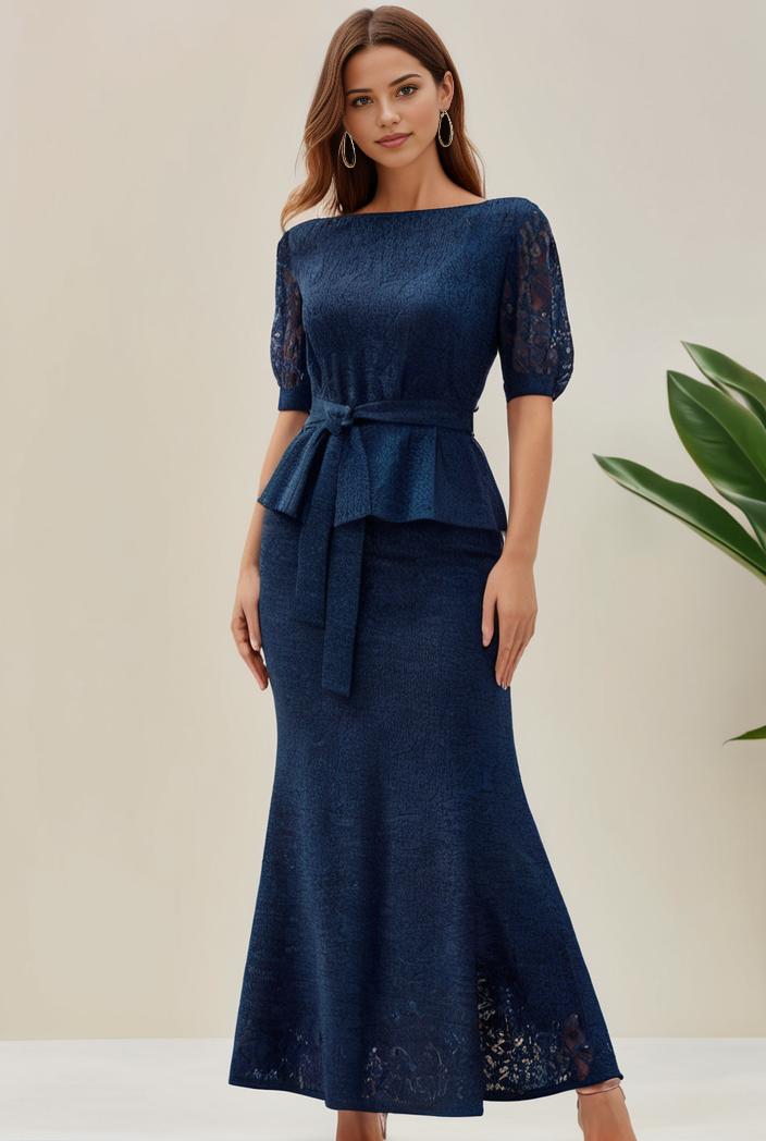 3 4 sleeve bodycon plunging back sequin evening dress 127607