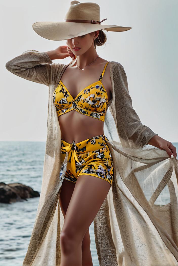 3 pieces sexy print bikini women high waist swimsuit cover up swimwear female lady bathing suit swimming summer beachwear 109558