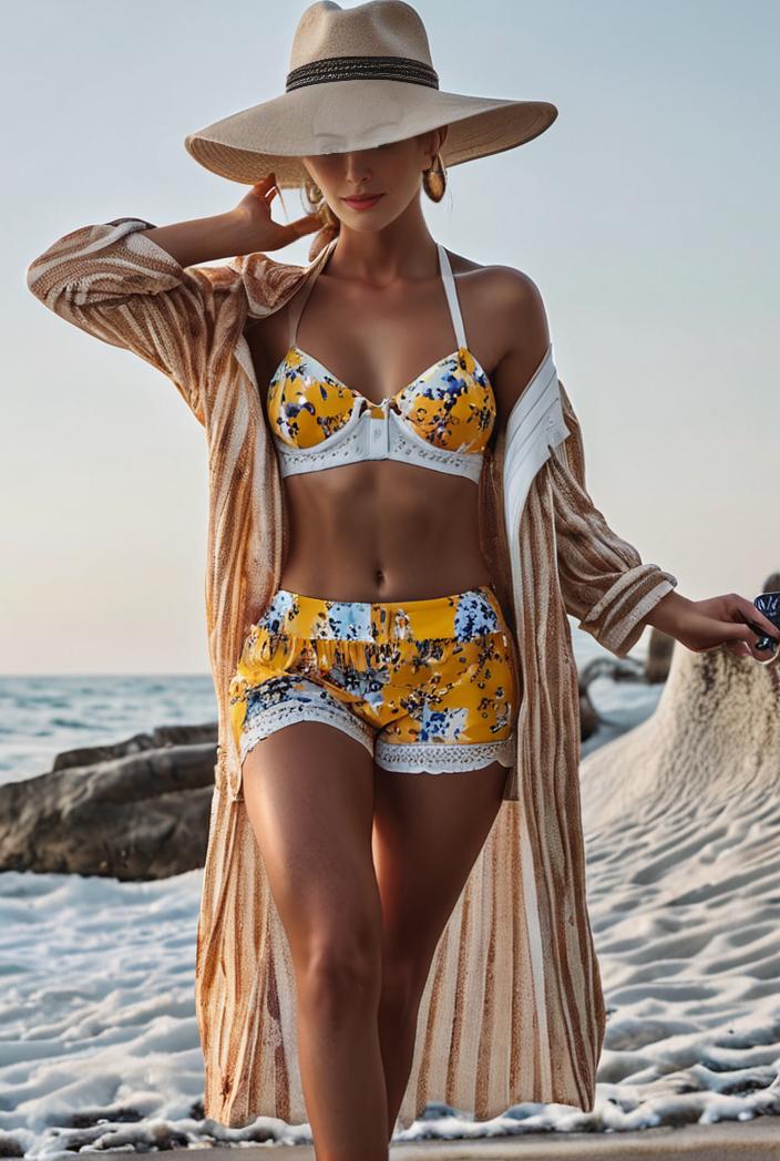 3 pieces sexy print bikini women high waist swimsuit cover up swimwear female lady bathing suit swimming summer beachwear 109561