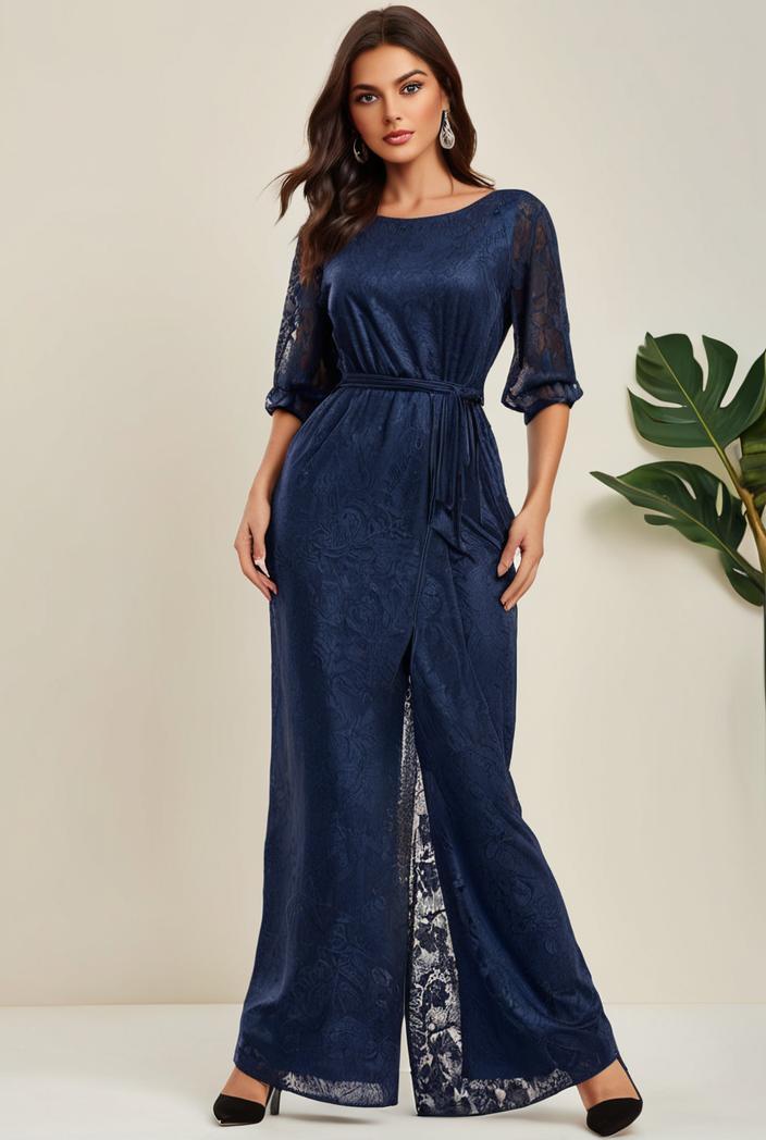 3 4 sleeve bodycon plunging back sequin evening dress 137877
