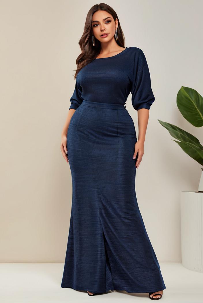 3 4 sleeve bodycon plunging back sequin evening dress 137881