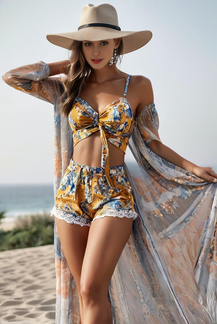 3 pieces sexy print bikini women high waist swimsuit cover up swimwear female lady bathing suit swimming summer beachwear 144729