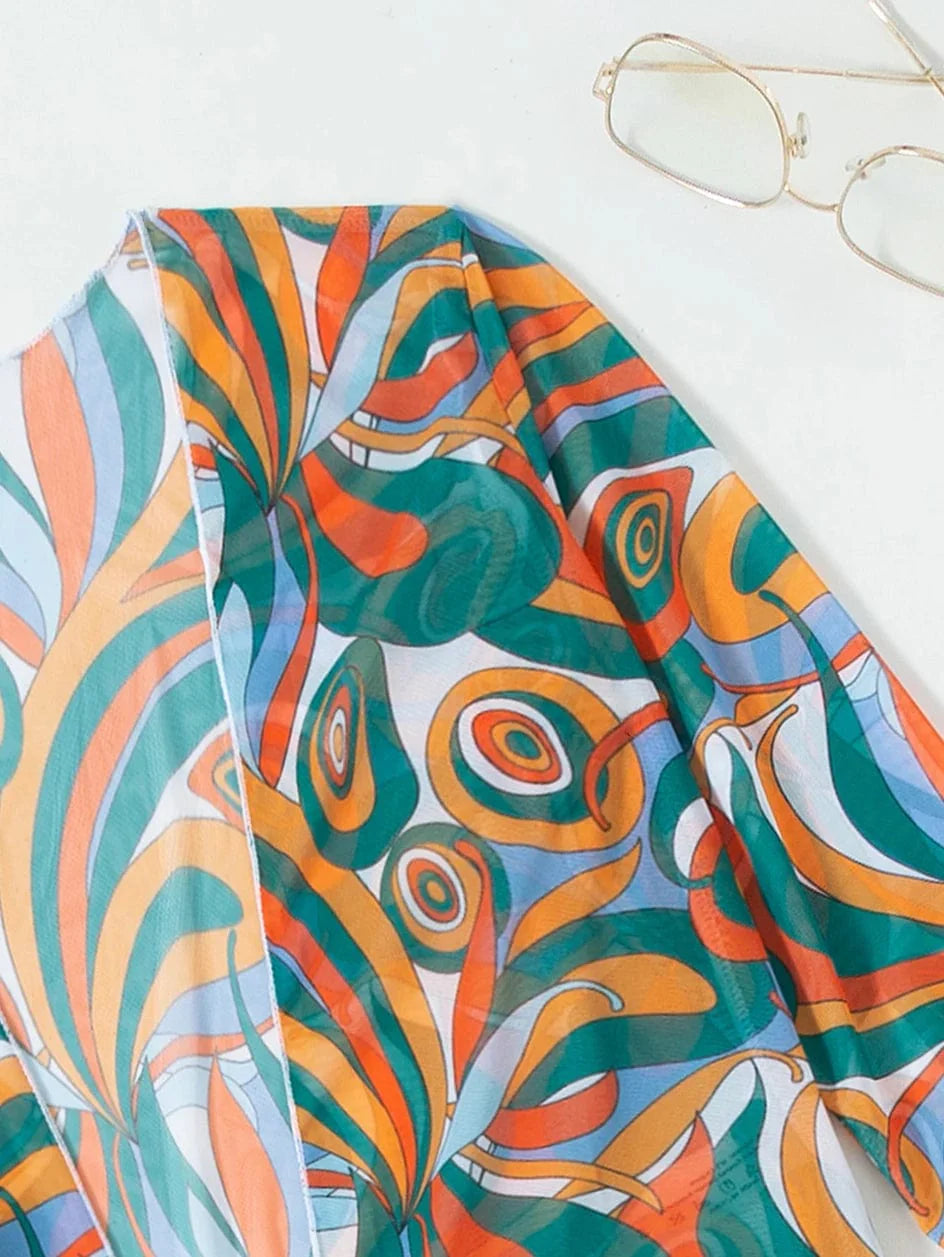 3 Pieces Sexy Print Bikini  Women High Waist Swimsuit Cover Up Swimwear Female Lady Bathing Suit Swimming Summer Beachwear