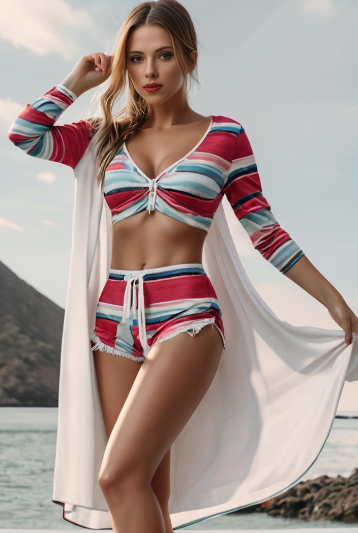 3 pieces sexy print bikini women high waist swimsuit cover up swimwear female lady bathing suit swimming summer beachwear 145050