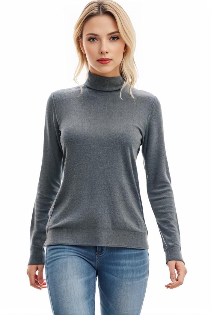 3 sets of turtleneck tees comfy long sleeve shirt perfect for spring autumn women s apparel 145113