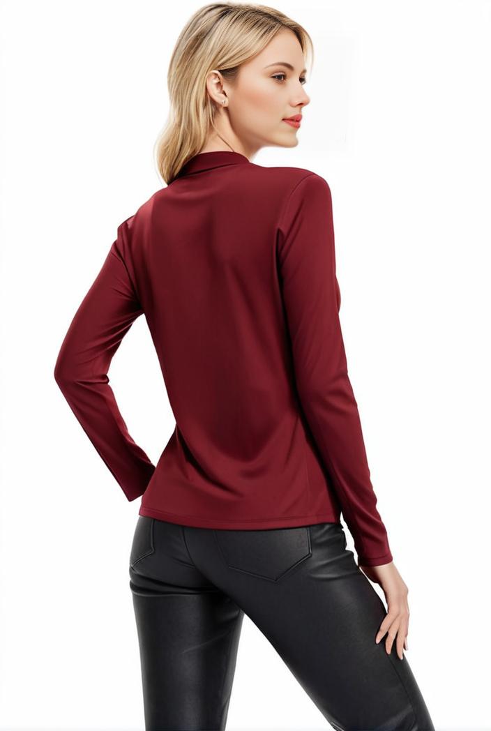 3 sets of turtleneck tees comfy long sleeve shirt perfect for spring autumn women s apparel 145120