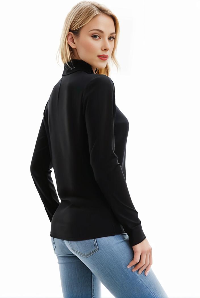 3 sets of turtleneck tees comfy long sleeve shirt perfect for spring autumn women s apparel 145123