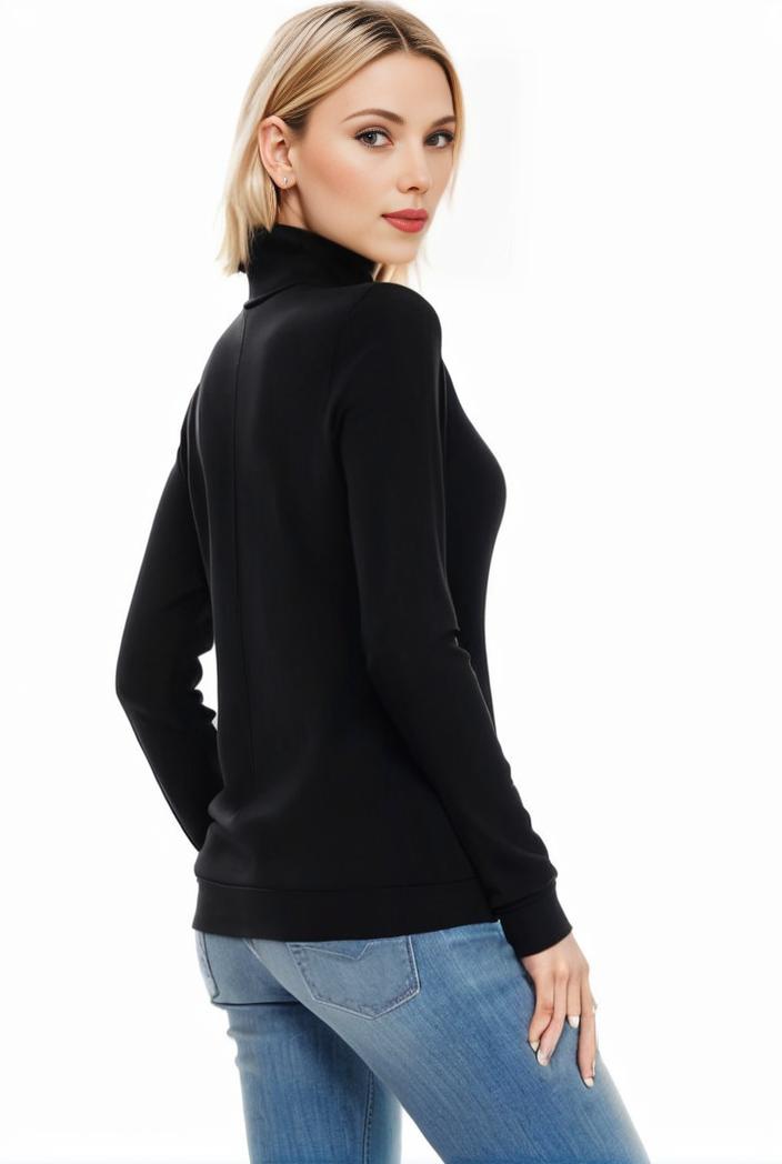 3 sets of turtleneck tees comfy long sleeve shirt perfect for spring autumn women s apparel 145128