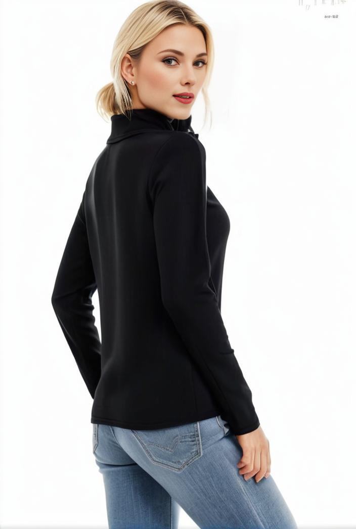 3 sets of turtleneck tees comfy long sleeve shirt perfect for spring autumn women s apparel 145129