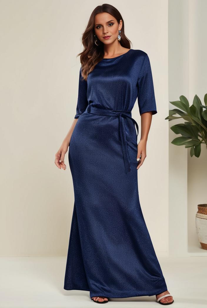 3 4 sleeve bodycon plunging back sequin evening dress 102909