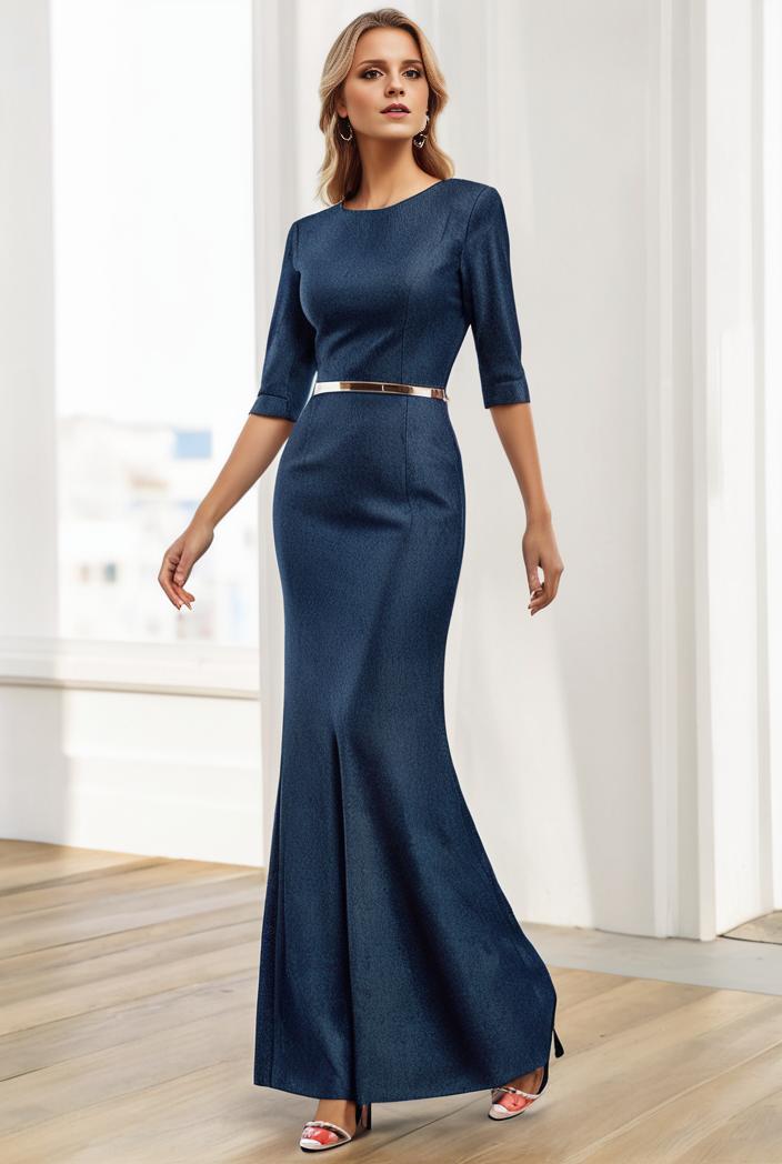 3 4 sleeve bodycon plunging back sequin evening dress 102919