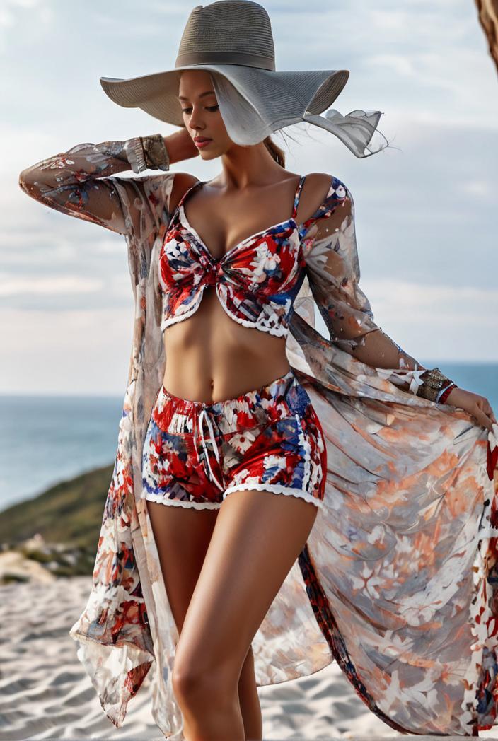 3 pieces sexy print bikini women high waist swimsuit cover up swimwear female lady bathing suit swimming summer beachwear 104071