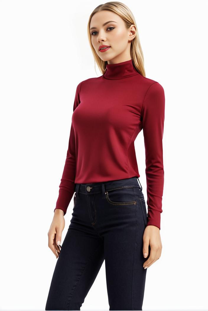 3 sets of turtleneck tees comfy long sleeve shirt perfect for spring autumn women s apparel 104105