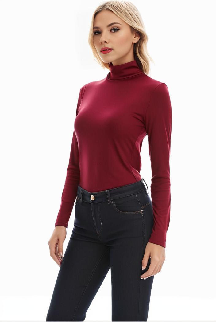 3 sets of turtleneck tees comfy long sleeve shirt perfect for spring autumn women s apparel 104104