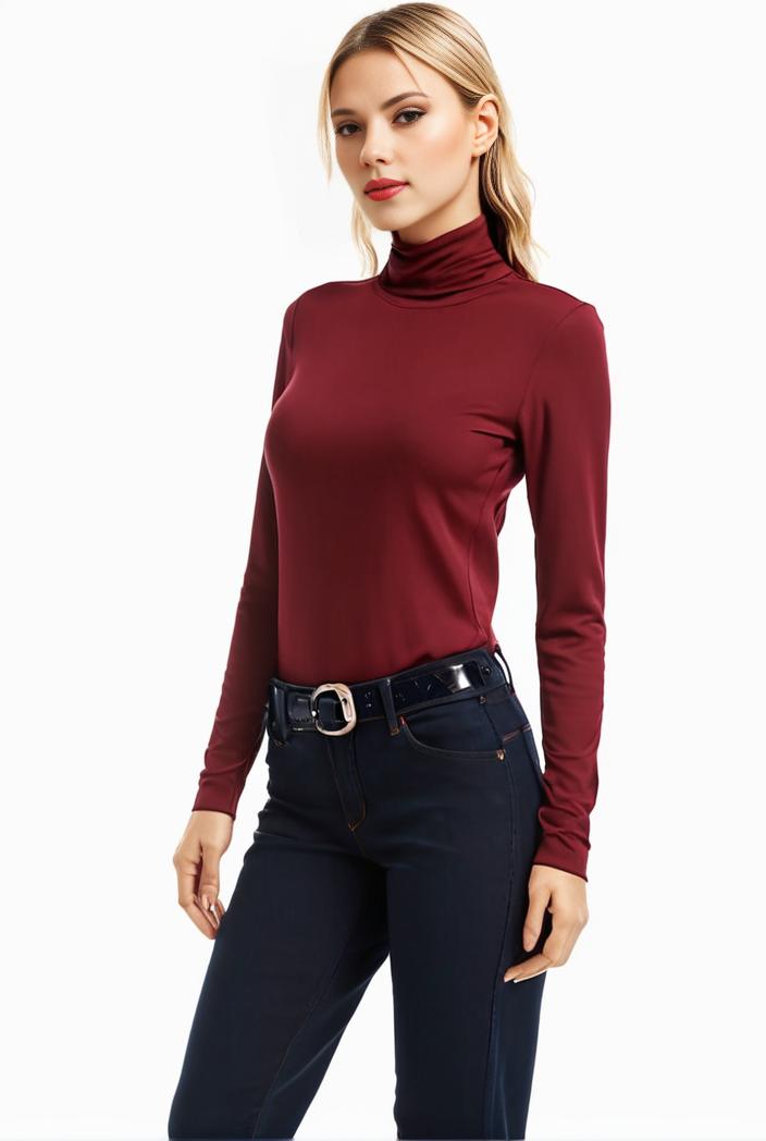 3 sets of turtleneck tees comfy long sleeve shirt perfect for spring autumn women s apparel 104107