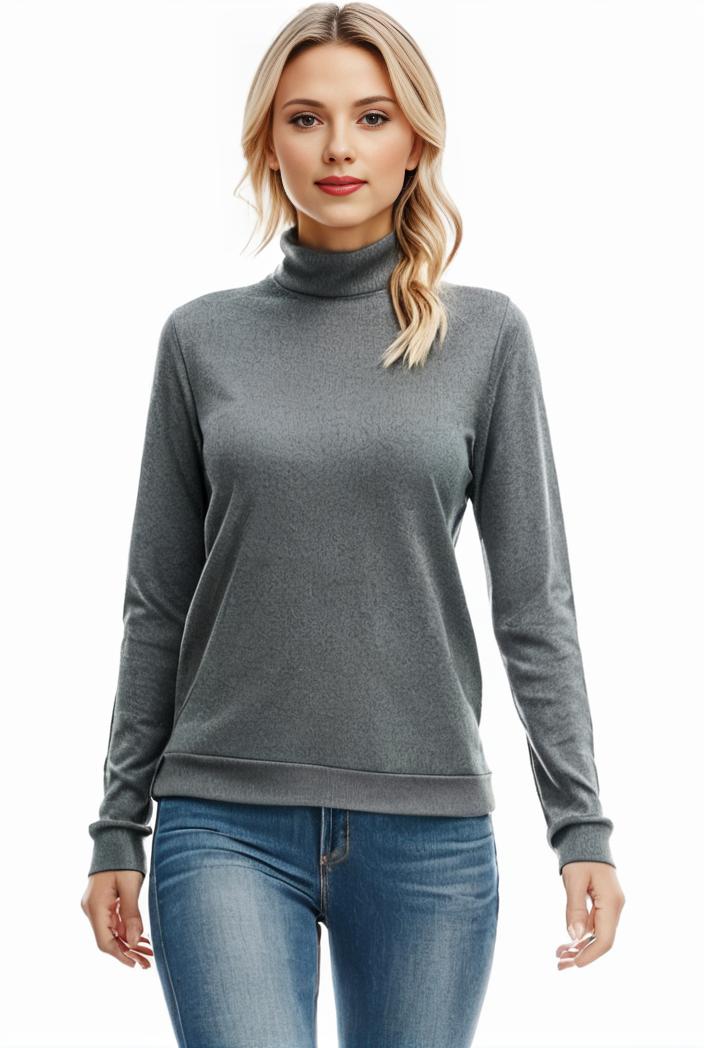 3 sets of turtleneck tees comfy long sleeve shirt perfect for spring autumn women s apparel 104108