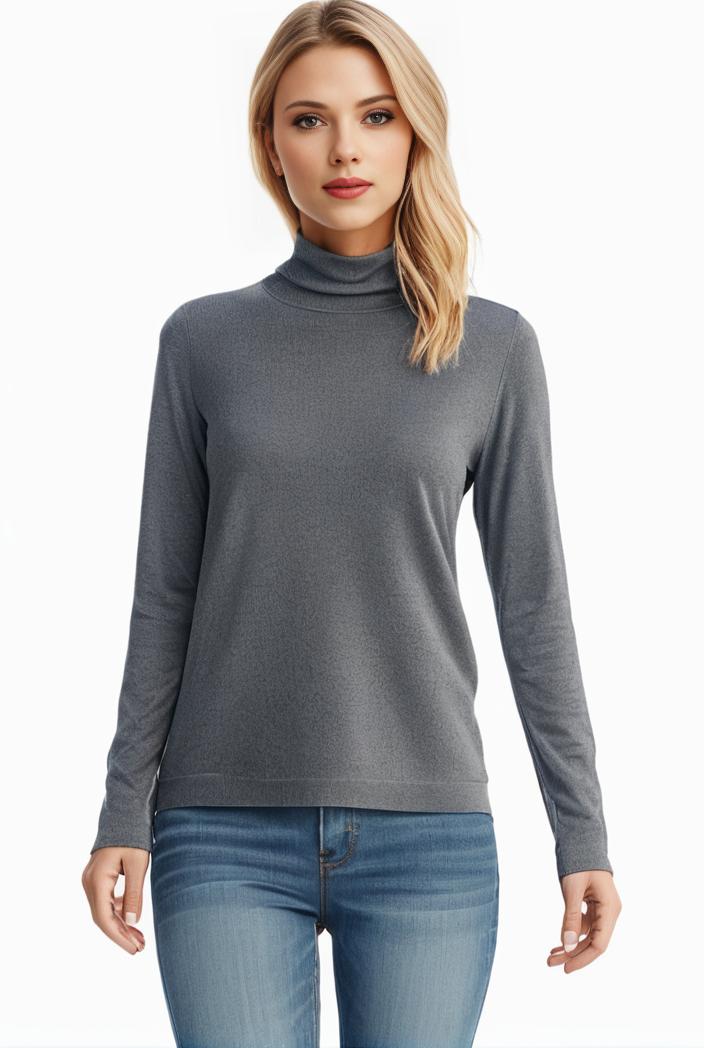 3 sets of turtleneck tees comfy long sleeve shirt perfect for spring autumn women s apparel 104111