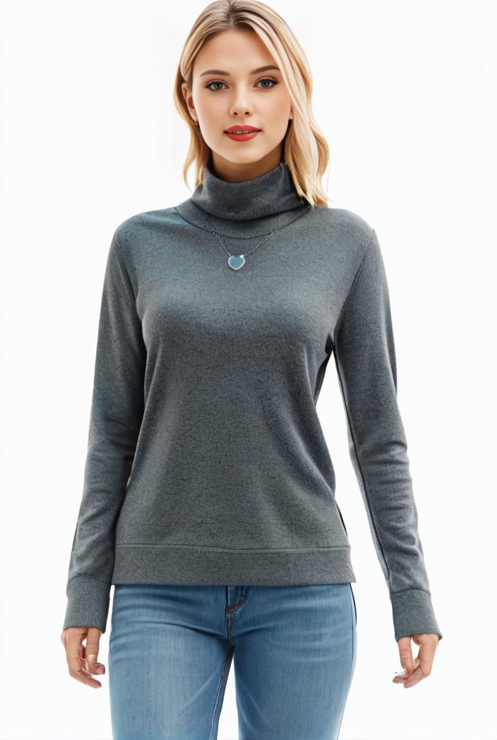 3 sets of turtleneck tees comfy long sleeve shirt perfect for spring autumn women s apparel 104117