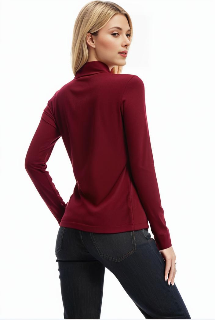 3 sets of turtleneck tees comfy long sleeve shirt perfect for spring autumn women s apparel 104119