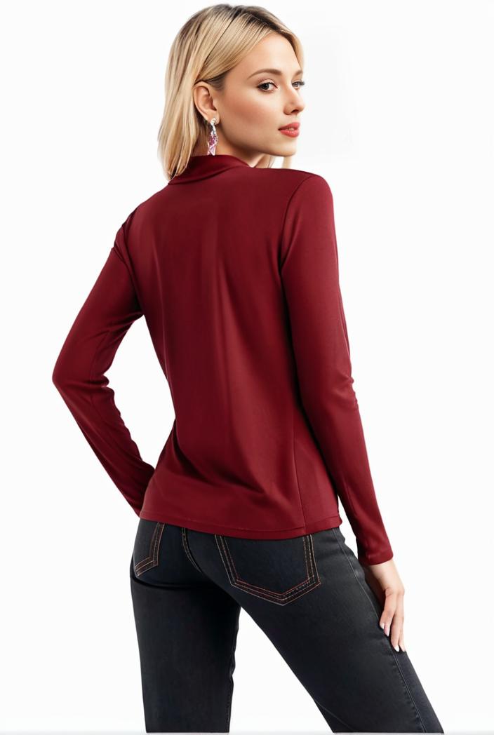 3 sets of turtleneck tees comfy long sleeve shirt perfect for spring autumn women s apparel 104120