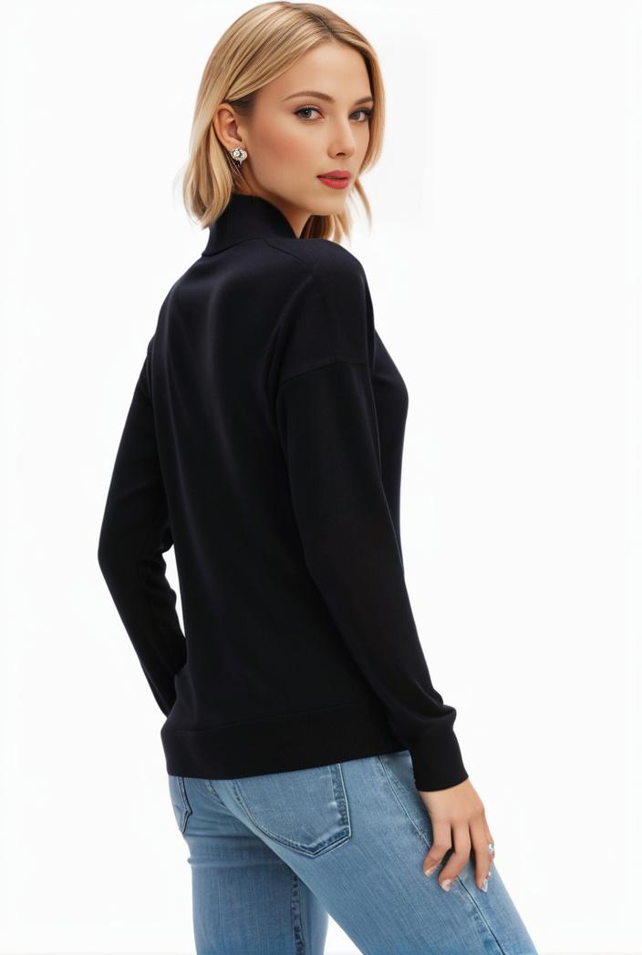 3 sets of turtleneck tees comfy long sleeve shirt perfect for spring autumn women s apparel 104129