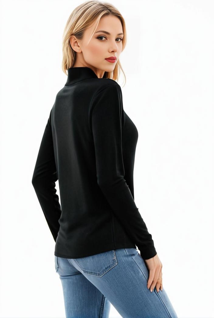 3 sets of turtleneck tees comfy long sleeve shirt perfect for spring autumn women s apparel 104131
