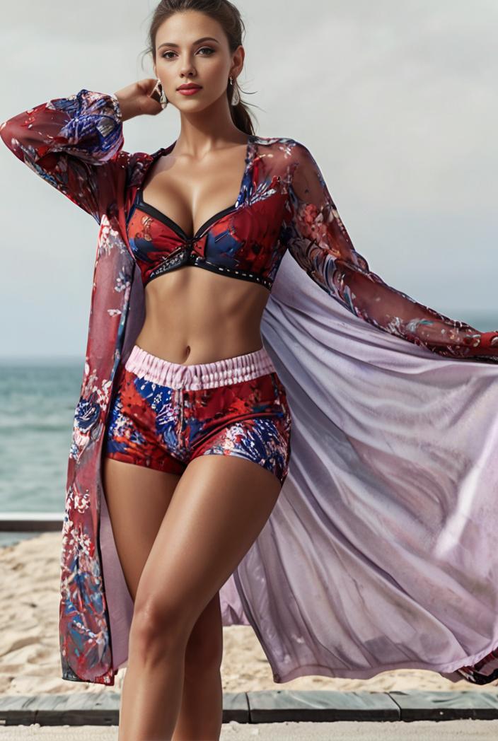 3 pieces sexy print bikini women high waist swimsuit cover up swimwear female lady bathing suit swimming summer beachwear 112314