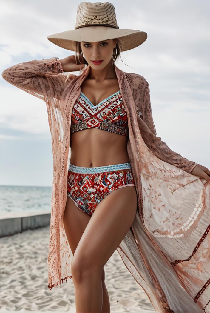 3 pieces sexy print bikini women high waist swimsuit cover up swimwear female lady bathing suit swimming summer beachwear 113128