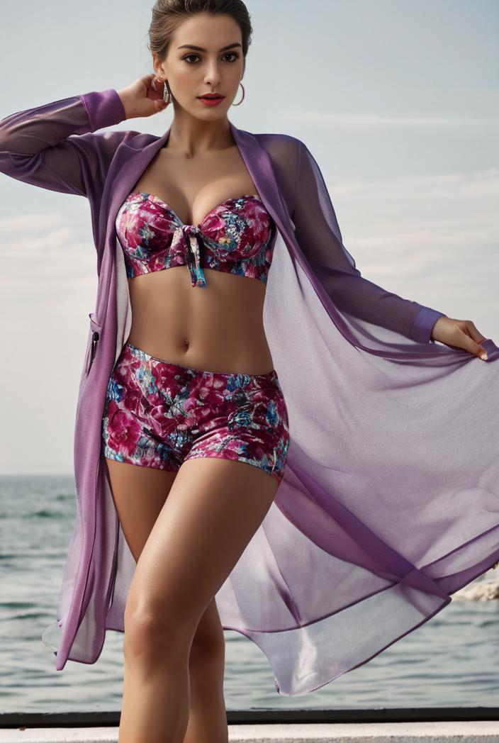 3 pieces sexy print bikini women high waist swimsuit cover up swimwear female lady bathing suit swimming summer beachwear 113257