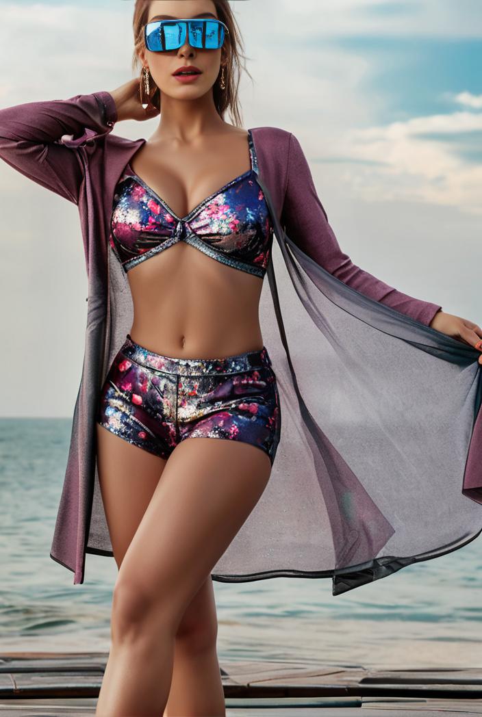 3 pieces sexy print bikini women high waist swimsuit cover up swimwear female lady bathing suit swimming summer beachwear 148326