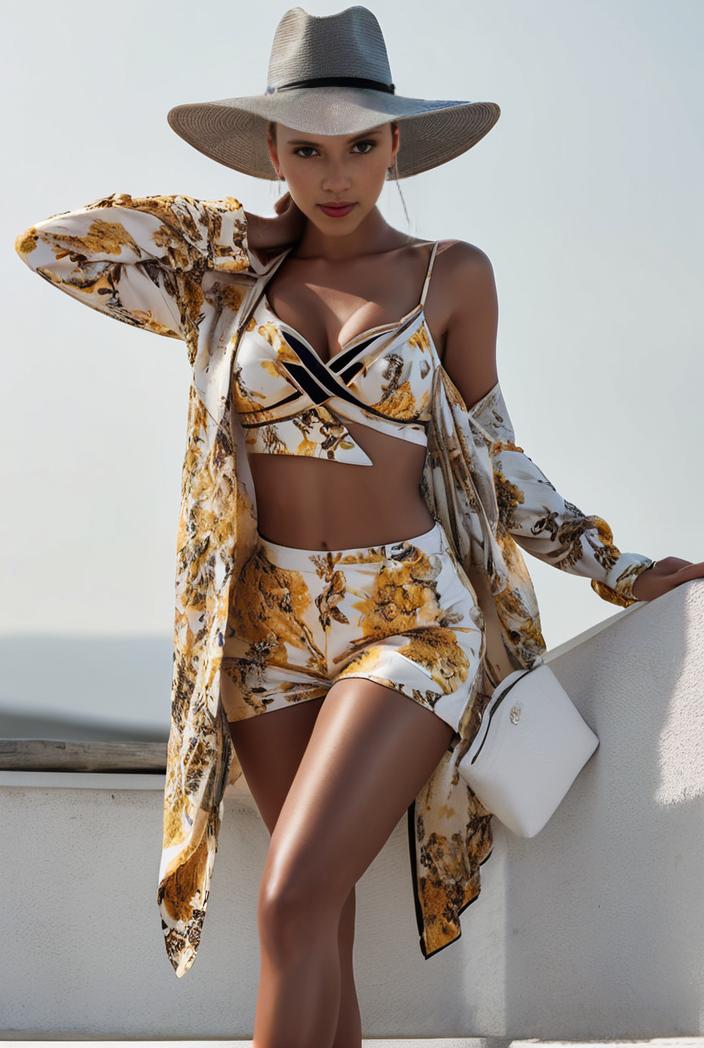 3 pieces sexy print bikini women high waist swimsuit cover up swimwear female lady bathing suit swimming summer beachwear 106492