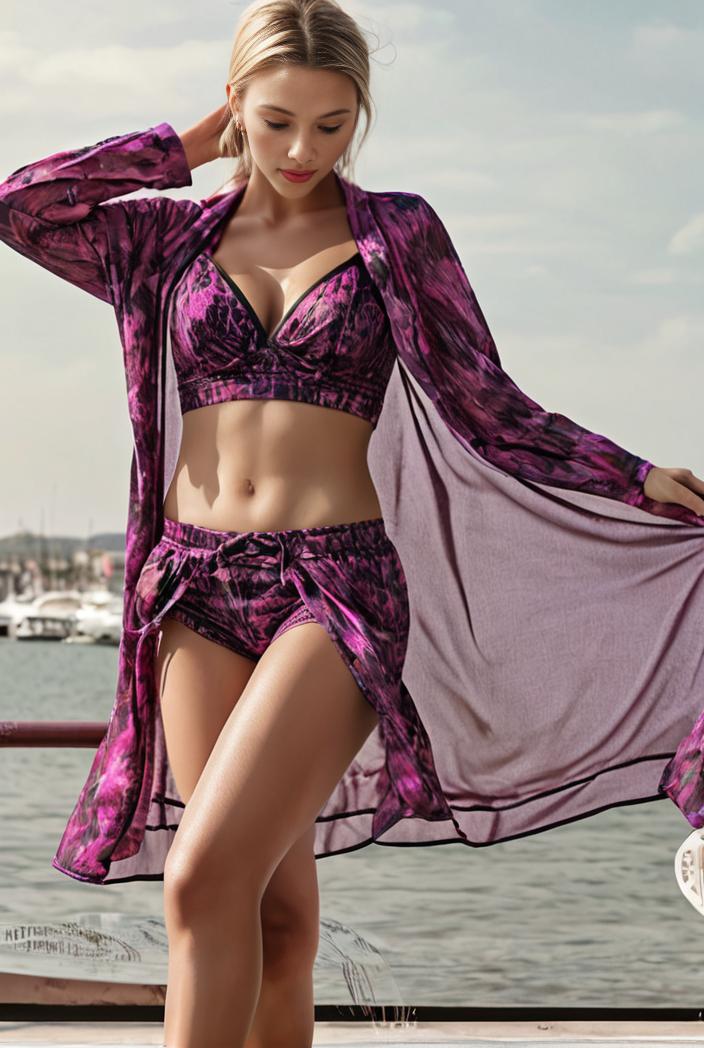3 pieces sexy print bikini women high waist swimsuit cover up swimwear female lady bathing suit swimming summer beachwear 141656