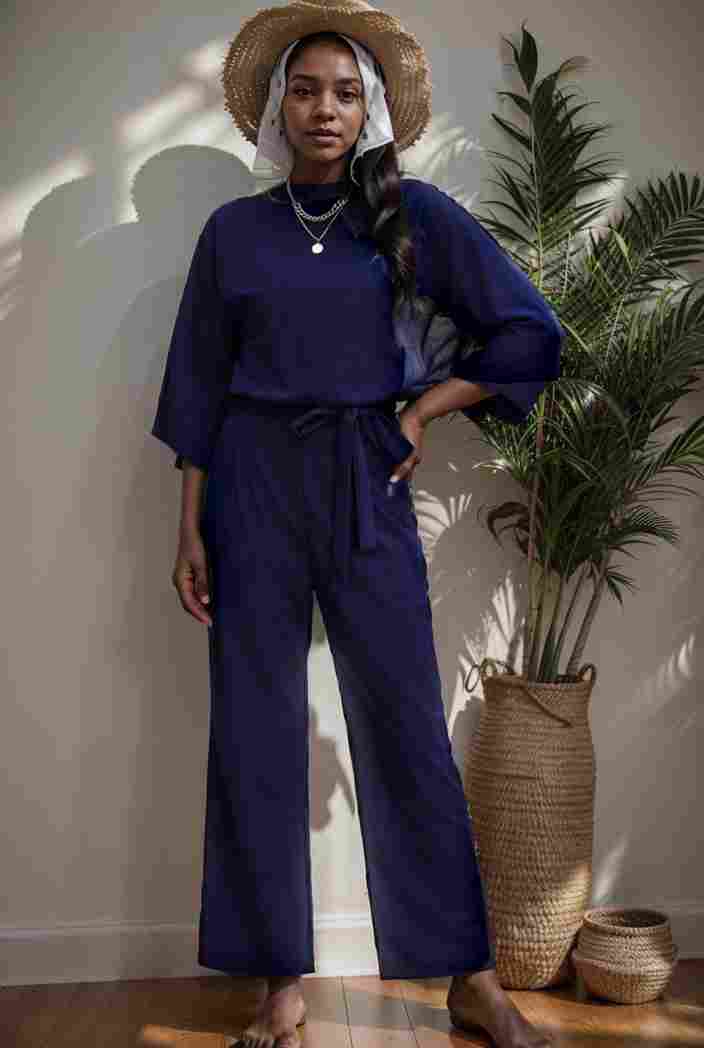 solid color one shoulder short sleeve jumpsuit 119344