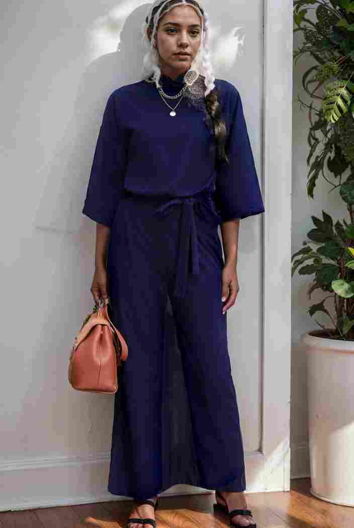 solid color one shoulder short sleeve jumpsuit 119353