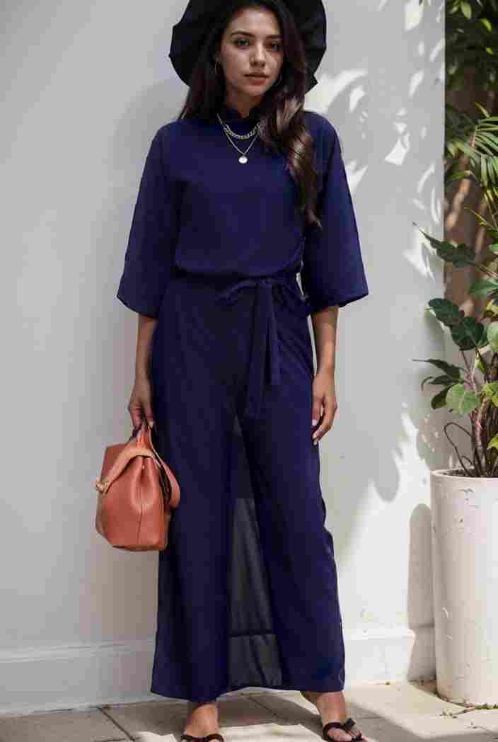 solid color one shoulder short sleeve jumpsuit 119352