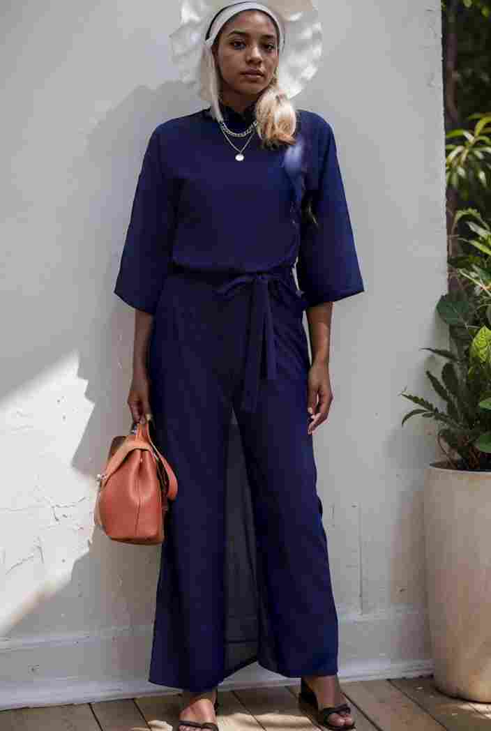 solid color one shoulder short sleeve jumpsuit 119354