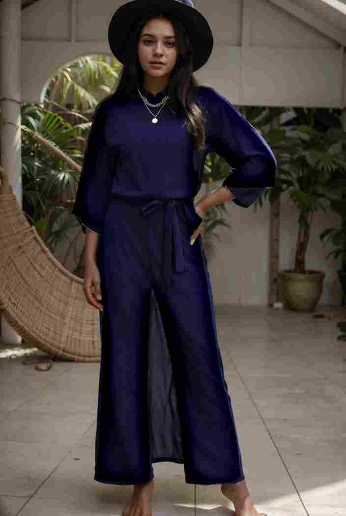 solid color one shoulder short sleeve jumpsuit 119390