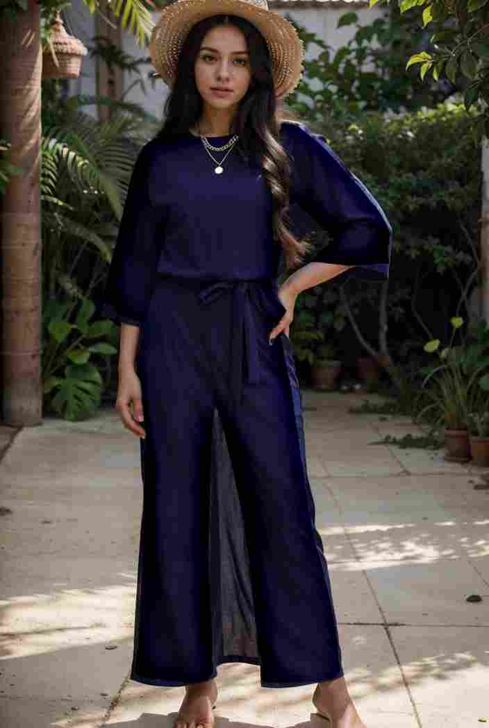 solid color one shoulder short sleeve jumpsuit 119391