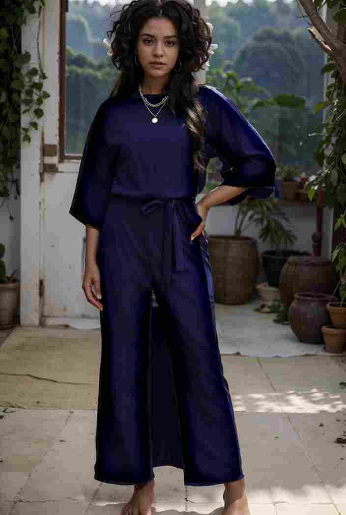 solid color one shoulder short sleeve jumpsuit 119392