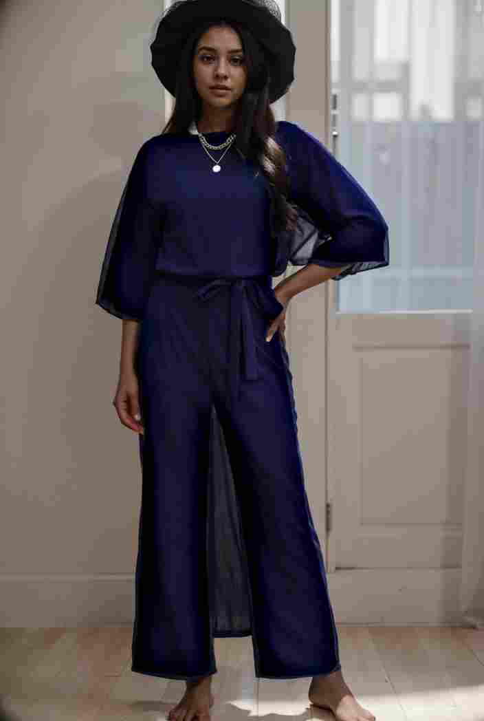 solid color one shoulder short sleeve jumpsuit 119393