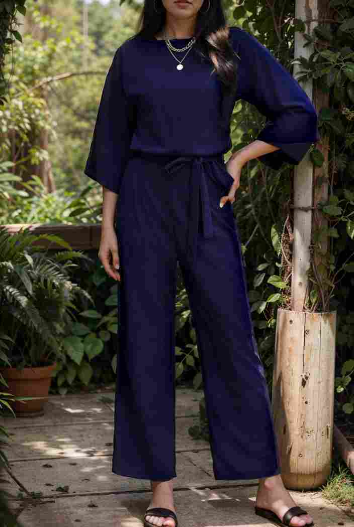 solid color one shoulder short sleeve jumpsuit 119400
